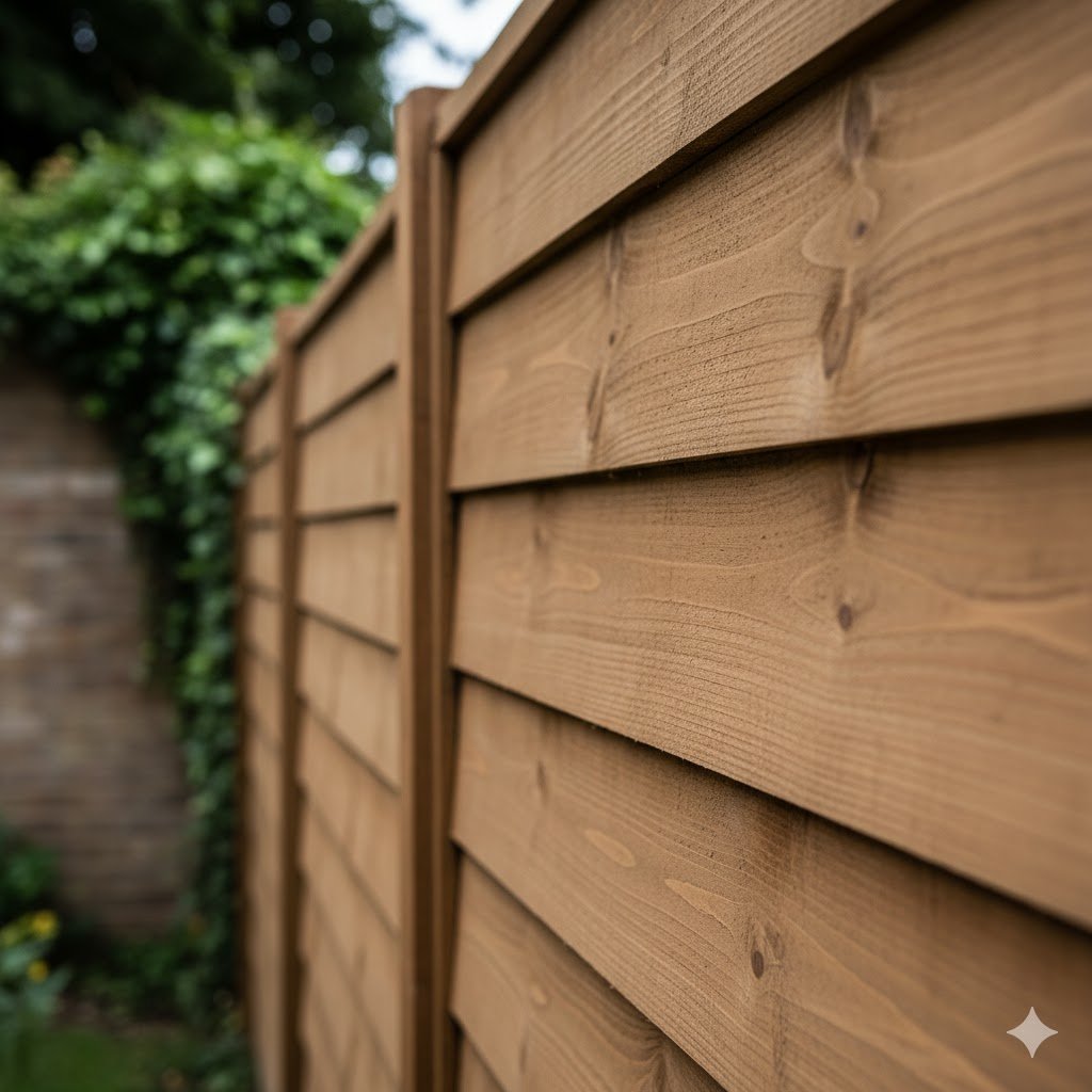 Overlap fence panels London garden
